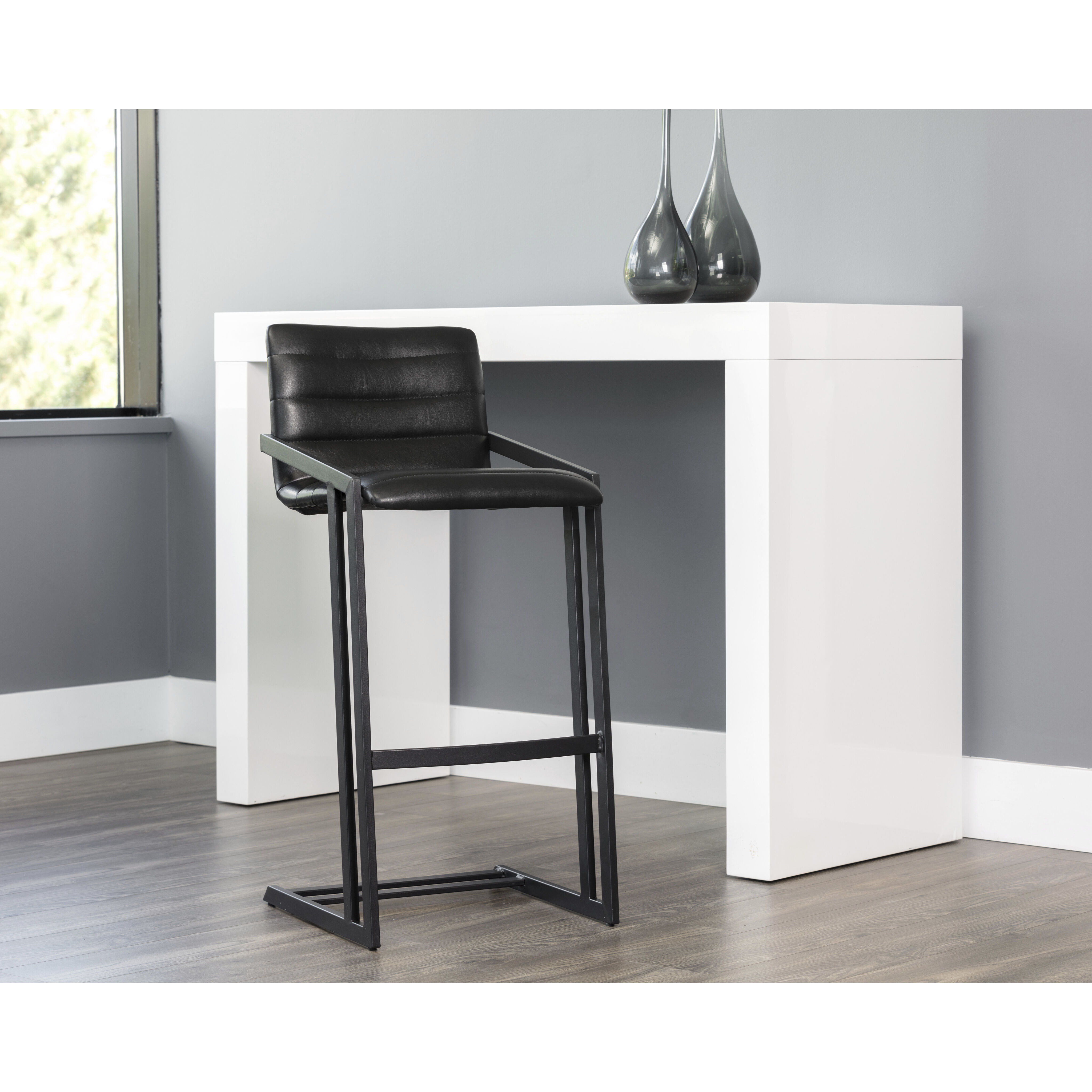 Webber 38.75 inch Cantina Black Barstool, Set Of 2